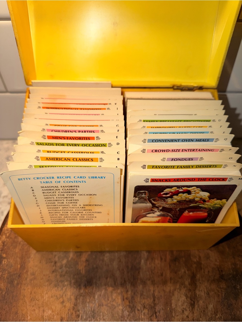 Betty Crocker Bright Yellow Recipe Card Storage Box